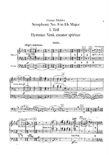 Sinfonie Nr.8 in Es-Dur: Orgelstimme by Gustav Mahler