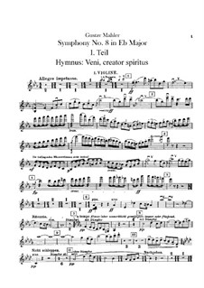Sinfonie Nr.8 in Es-Dur: Violinstimmen I by Gustav Mahler