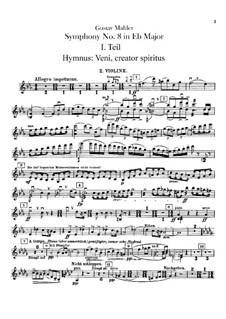 Sinfonie Nr.8 in Es-Dur: Violinstimmen II by Gustav Mahler