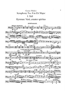 Sinfonie Nr.8 in Es-Dur: Kontrabassstimme by Gustav Mahler