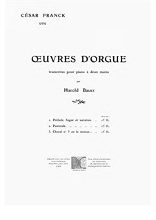 Sechs Stücke für Grosse Orgel: Pastorale, Op.19 by César Franck