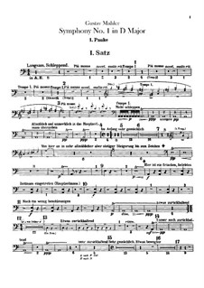 Sinfonie Nr.1 in D-Dur 'Der Titan': Schlagzeugstimmen by Gustav Mahler