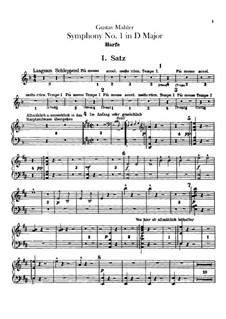 Sinfonie Nr.1 in D-Dur 'Der Titan': Harfestimme by Gustav Mahler