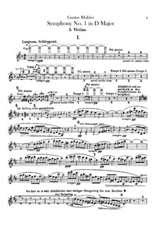 Sinfonie Nr.1 in D-Dur 'Der Titan': Violinstimmen I by Gustav Mahler