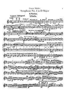 Sinfonie Nr.1 in D-Dur 'Der Titan': Violinstimmen II by Gustav Mahler