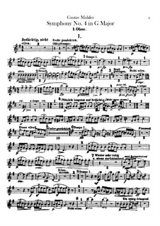 Sinfonie Nr.4 in G-Dur: Oboen- oder Englischhornstimmen by Gustav Mahler