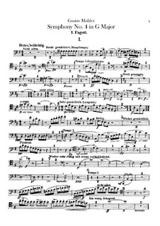 Sinfonie Nr.4 in G-Dur: Fagottstimmen by Gustav Mahler