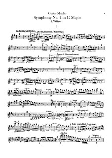 Sinfonie Nr.4 in G-Dur: Violinstimmen I by Gustav Mahler