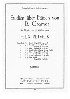 8 Studien über Etuden von J.B. Cramer: Für Klavier by Felix Petyrek