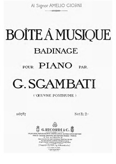 Boîte à musique: Für Klavier by Giovanni Sgambati