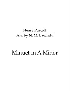 Minuet in A Minor, Z.650: For two violins and cello by Henry Purcell