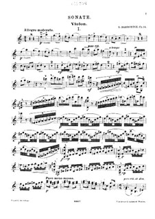 Violin Sonata, Op.14: Violinstimme by Semjon Barmotin