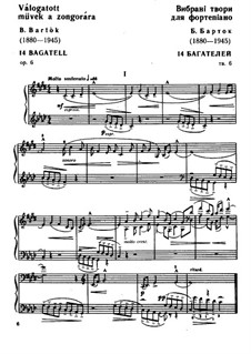 Fourteen Bagatelles, Op.6: Für Klavier by Béla Bartók