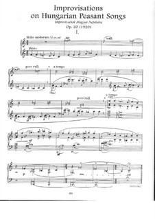 Improvisations on Hungarian Peasant Songs, Op.20: Für Klavier by Béla Bartók