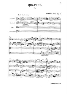 String Quartet No.1, Sz.40: String Quartet No.1 by Béla Bartók