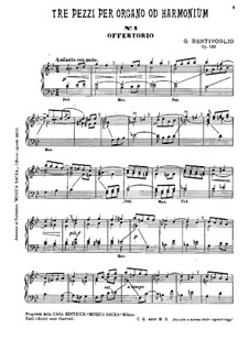 3 Pezzi per organo, Op.120: 3 Pezzi per organo by Giulio Bentivoglio