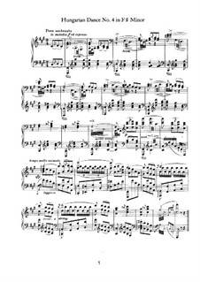 Tanz Nr.4 in fis-Moll: Für Klavier by Johannes Brahms