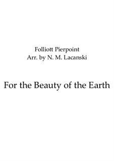 For the Beauty of the Earth: Für Violine und Klavier by Conrad Kocher