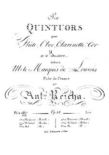 Holzbläserquintett in Es-Dur, Op.88 No.2: Flötenstimme by Anton Reicha