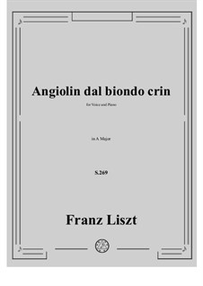 Angiolin dal biondo crin, S.269: Klavierauszug mit Singstimmen by Franz Liszt