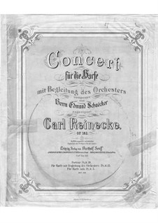 Konzert für Harfe und Orchester in e-Moll, Op.182: Teile I-II – Harfestimme by Carl Reinecke