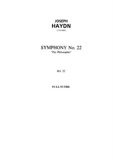 Sinfonie Nr.22 in Es-Dur 'Der Philosoph', Hob.I/22: Vollpartitur by Joseph Haydn