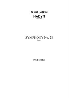 Symphony No.28 in A Major, Hob.I/28: Vollpartitur by Joseph Haydn