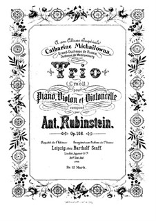 Klaviertrio Nr.5 in c-Moll, Op.108: Vollpartitur by Anton Rubinstein