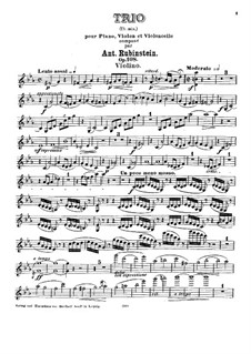 Klaviertrio Nr.5 in c-Moll, Op.108: Violinstimme by Anton Rubinstein
