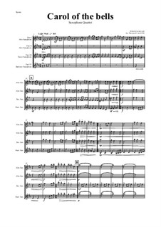 Ensemble version: For saxophone quartet by Mykola Leontovych