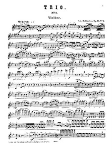 Klaviertrio Nr.2 in g-Moll, Op.15: Violinstimme by Anton Rubinstein