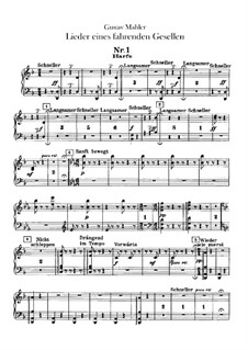 Lieder eines fahrenden Gesellen: Für Stimme und Orchester – Harfestimme by Gustav Mahler