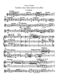 Lieder eines fahrenden Gesellen: Für Stimme und Orchester – Violinstimmen by Gustav Mahler