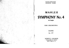 Sinfonie Nr.4 in G-Dur: Partitur by Gustav Mahler