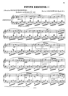 3 Morceaux, No.1 Petite Berceuse, Op.4: 3 Morceaux, No.1 Petite Berceuse by Marjan Sokołowski