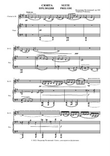 Suite for clarinet & piano (5 moviments): 1 mov. Preludie – Score by Vladimir Polionny