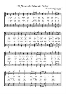 Wenn alle Brünnlein fließen: For male choir by Friedrich Silcher