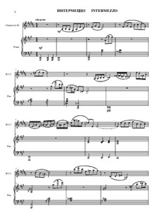 Suite for clarinet & piano (5 moviments): 2 mov. Intermezzo – Score by Vladimir Polionny