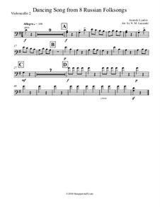 Acht russische Volkslieder für Orchester, Op.58: Dancing Song, for string orchestra by Anatoli Ljadow