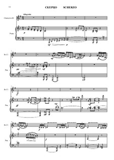 Suite for clarinet & piano (5 moviments): 4 mov. Scerzo – Score by Vladimir Polionny