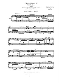 Sechsunddreißig Fantasien für Cembalo, TWV 33: Fantasies No.1-2 by Georg Philipp Telemann