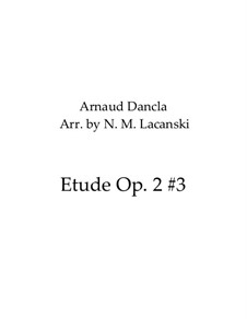 Six Etudes, Op.2: No.3, for cello by Arnaud Dancla
