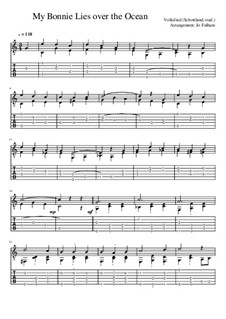 My Bonnie is over the Ocean: Für Gitarre by folklore