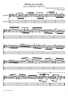 Gloria: For mandolin by Johann Sebastian Bach