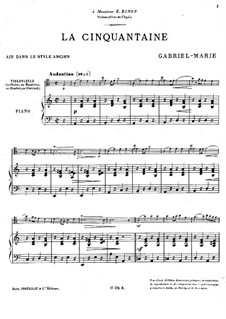 La cinquantaine (The Golden Wedding): Partitur by Gabriel Prosper Marie
