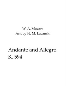 Fantasie für mechanische Orgel in f-Moll, K.594: Andante and Allegro, for string quintet by Wolfgang Amadeus Mozart