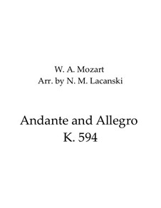 Fantasie für mechanische Orgel in f-Moll, K.594: Andante and Allegro, for string orchestra by Wolfgang Amadeus Mozart