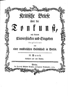Kritische Briefe über die Tonkunst: Buch II by Friedrich Wilhelm Marpurg