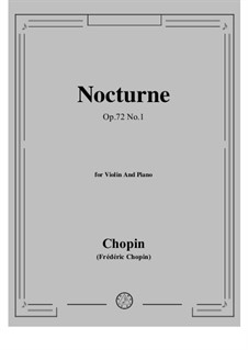 Nocturne in e-Moll, Op. posth.72 No.1: Für Violine und Klavier by Frédéric Chopin