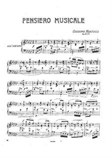 Drei Stücke für Klavier, Op.33: No.1 Pensiero musicale by Giuseppe Martucci